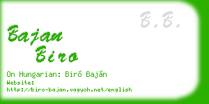 bajan biro business card